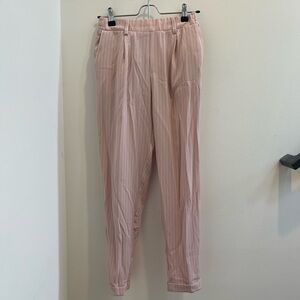 Bershka Blush Striped Trousers